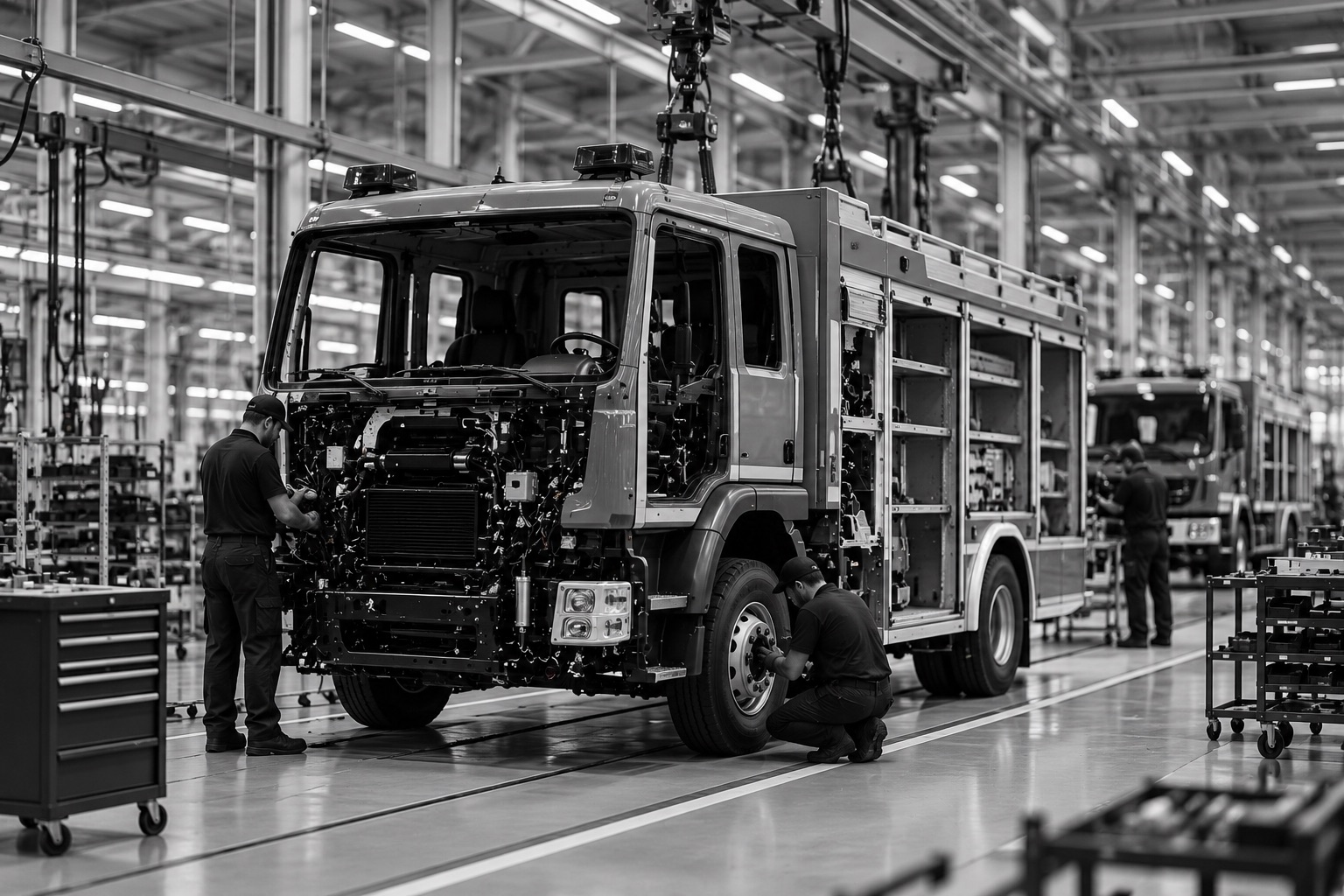 Fire apparatus on the assembly line